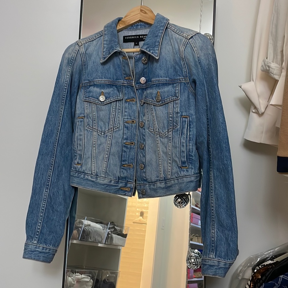 Veronica Beard cropped denim jacket. Brand new with tags.